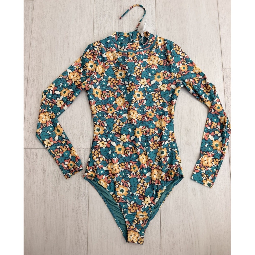NWOT O'Neill Long Sleeve Surf Suit Sz S Floral Green
